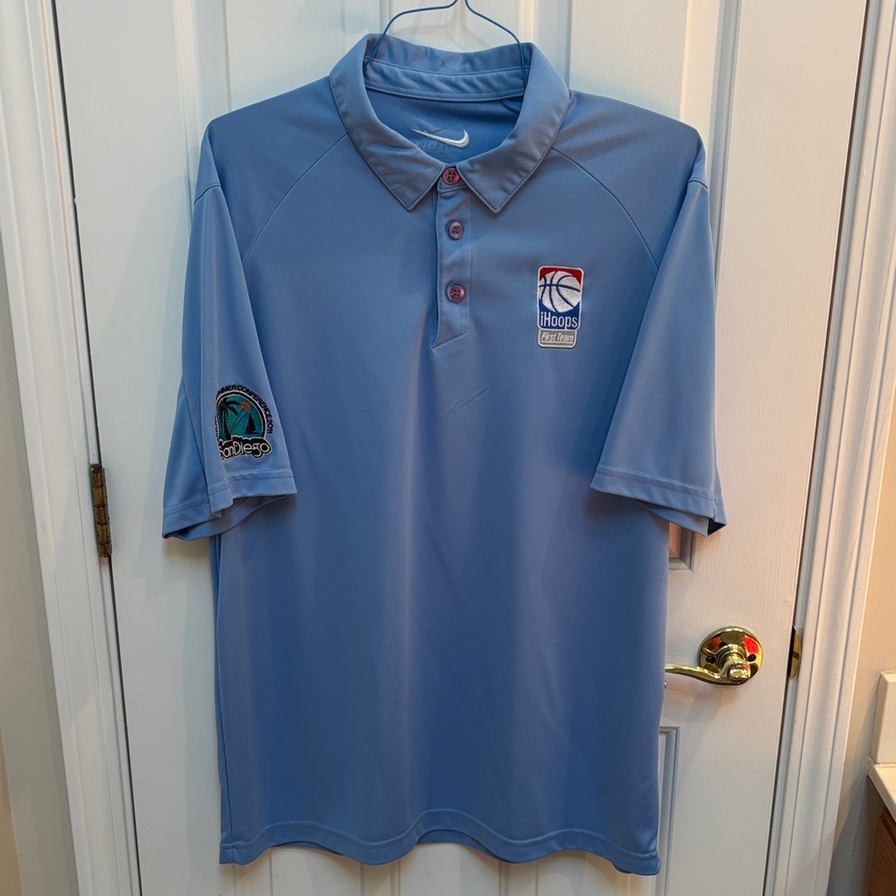 Nike Light Blue Polo Shirt logo